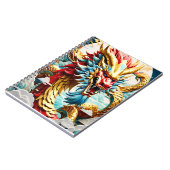 火吹きドラゴンレッド・ブルーと金ゴールド はかりで測 ノートブック (左側)