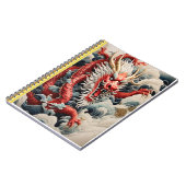 火吹きドラゴン赤と白スケール ノートブック (左側)