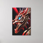 火吹き竜の赤と金ゴールド はかりで測 キャンバスプリント (正面)