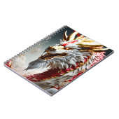 火吹き竜の赤と金ゴールド はかりで測 ノートブック (左側)