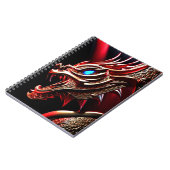 火吹き竜の赤と金ゴールド はかりで測 ノートブック (左側)