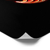 火吹き竜の赤と金ゴールド はかりで測 ポスター (角)