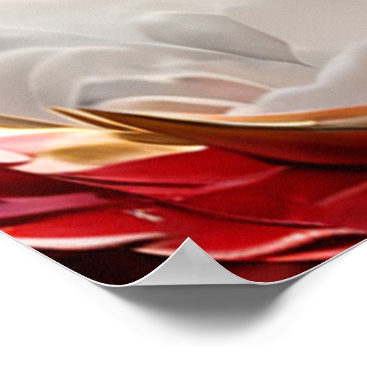 火吹き竜の赤と金ゴールド はかりで測 ポスター (角)