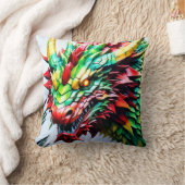 火吹き竜レッド、グリーン、イエロー クッション (ブランケット)