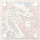 火吹き竜金ゴールド頭 ガラスコースター (裏面)