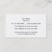 火器の射撃練習場の名刺 名刺 (裏面)