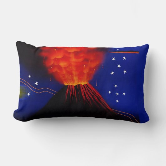 火山および星の噴火 ランバークッション (正面)