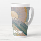 火山のセレナーデパーソナライズされたー カフェラテマグ (右アングル)