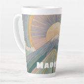 火山のセレナーデパーソナライズされたー カフェラテマグ (左アングル)