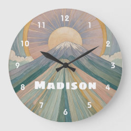 火山のセレナーデパーソナライズされたー ラージ壁時計