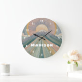 火山のセレナーデパーソナライズされたー ラージ壁時計 (ホーム)