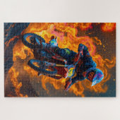 火山のモトクロスライダー ジグソーパズル (横)