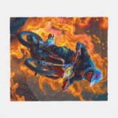火山のモトクロスライダー フリースブランケット (正面(横))