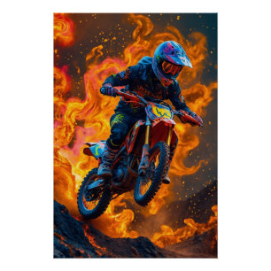 火山のモトクロスライダー ポスター