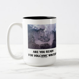火山の冬の準備は？火山学 ツートーンマグカップ
