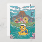 火山の前のガモ ポストカード (正面/裏面)