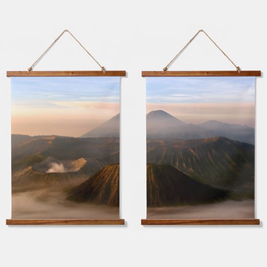 火山の山の写真 吊り下げ型タペストリー (ダブル)