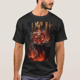 火山の断崖にある宝石のキューブ Tシャツ