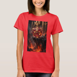火山の断崖にある宝石の立方体 Tシャツ