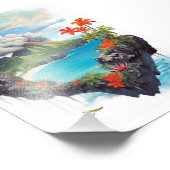 火山の波: 煙のような、活気に満ちた、花咲くキャンバス フォトプリント (角)