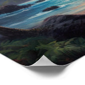 火山の火と煙のキャンバス ポスター (角)