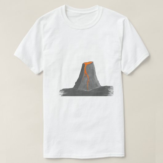 火山の絵 Tシャツ (デザイン正面)