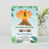 火山の誕生日テーマ招待 招待状 (スタンド正面)