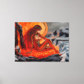 "火山の静脈" – 火山の女性ポートレート キャンバスプリント (正面)