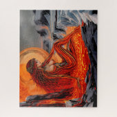 "火山の静脈" – 火山の女性ポートレート ジグソーパズル (縦)