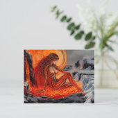 "火山の静脈" – 火山の女性ポートレート ポストカード (スタンド正面)