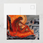 "火山の静脈" – 火山の女性ポートレート ポストカード (正面/裏面)