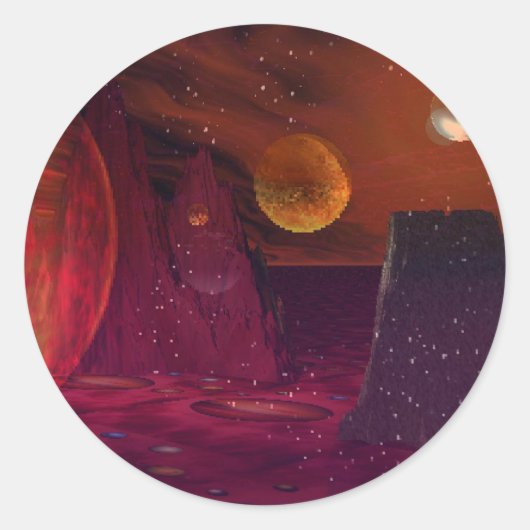 火山オン火星 ラウンドシール (正面)