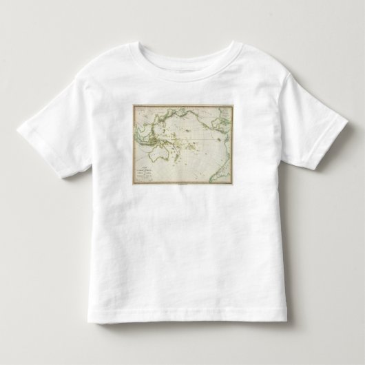火山ガードルの地図 トドラーTシャツ (正面)