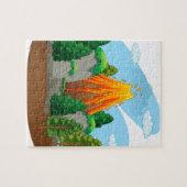 火山噴火の自然場面 ジグソーパズル (横)