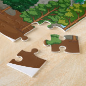 火山噴火の自然場面 ジグソーパズル (側面)