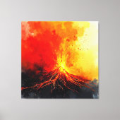 火山噴火抽象芸術 キャンバスプリント (正面)