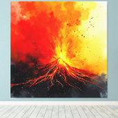 火山噴火抽象芸術 キャンバスプリント (インサイチュ (ウッドフロア))