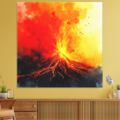 火山噴火抽象芸術 キャンバスプリント (インサイチュ (リビング))