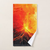 火山噴火抽象芸術 バスタオルセット (ハンドタオル)