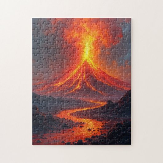 火山噴火溶岩ホットカラフル ジグソーパズル (縦)