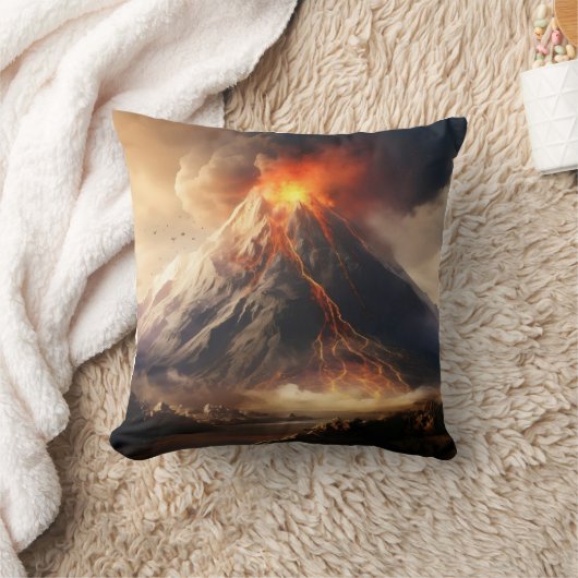 火山噴火 クッション (ブランケット)