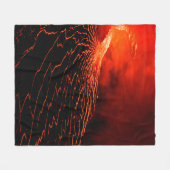 火山噴火 フリースブランケット (正面(横))