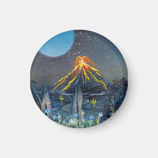 火山噴火 マグネット (正面)