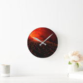 火山噴火 ラウンド壁時計 (ホーム)