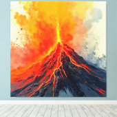 火山噴火:原始の力 キャンバスプリント (インサイチュ (ウッドフロア))