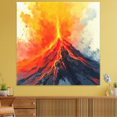 火山噴火:原始の力 キャンバスプリント (インサイチュ (リビング))