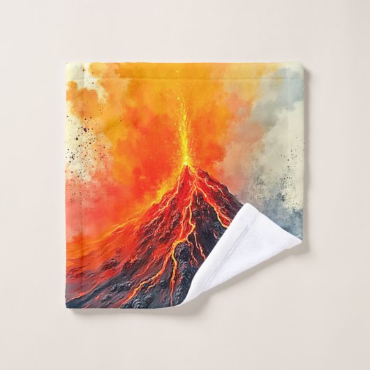 火山噴火:原始の力 バスタオルセット (ウォッシュタオル)