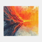 火山噴火:原始の力 フリースブランケット (正面(横))