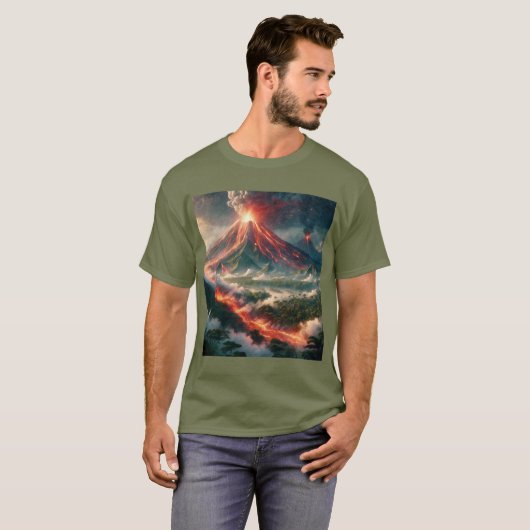 火山噴火 Tシャツ (正面フル)