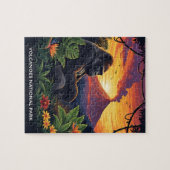 火山国立公園の夕日 ジグソーパズル (横)